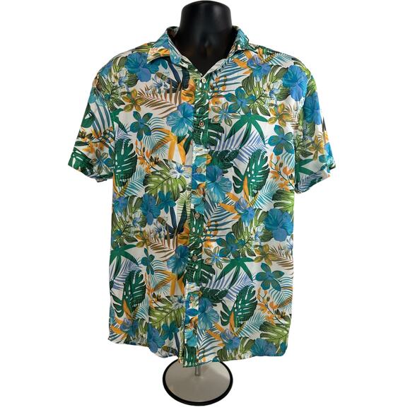 Easy Care Mens Hawaiian Shirt, 100% polyester, M - Picture 1 of 5
